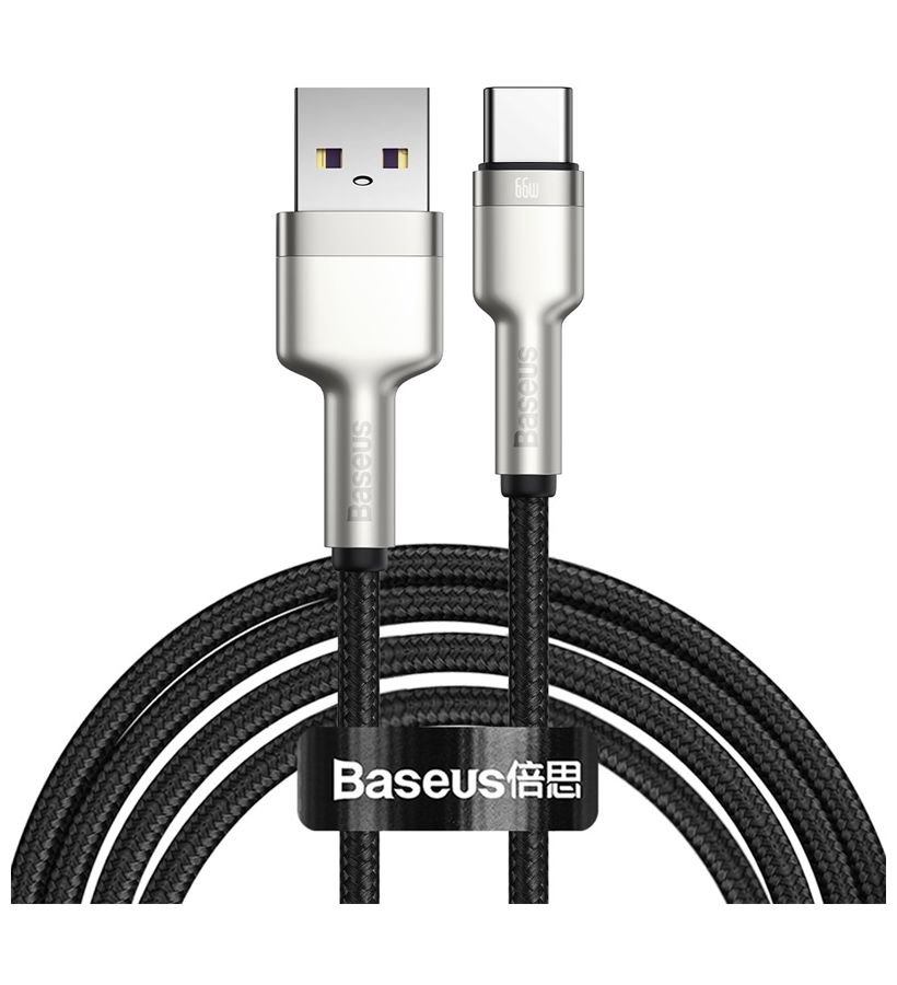 Кабель Baseus Cafule Series Metal USB - Type-C 66W 2m Black CAKF000201