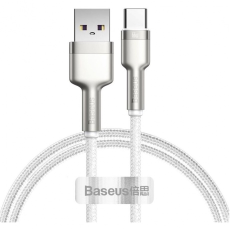Кабель Baseus Cafule Series Metal USB - Type-C 66W 2m White CAKF000202 - фото 1
