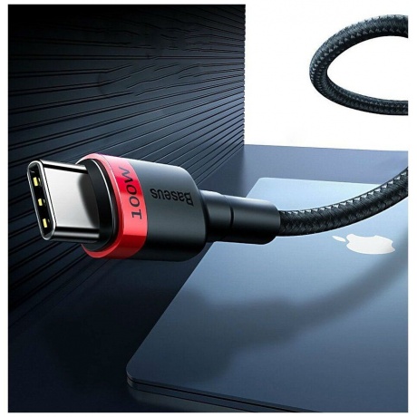 Кабель Baseus Cafule PD 2.0 100W Flash Charging USB - Type-C 2m Red-Black CATKLF-AL91 - фото 17