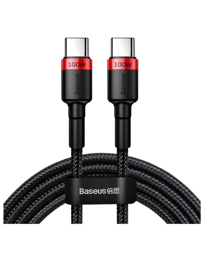 Кабель Baseus Cafule PD 2.0 100W Flash Charging USB - Type-C 2m Red-Black CATKLF-AL91 кабель baseus cafule series catjk c01 usb c to usb c 1m black