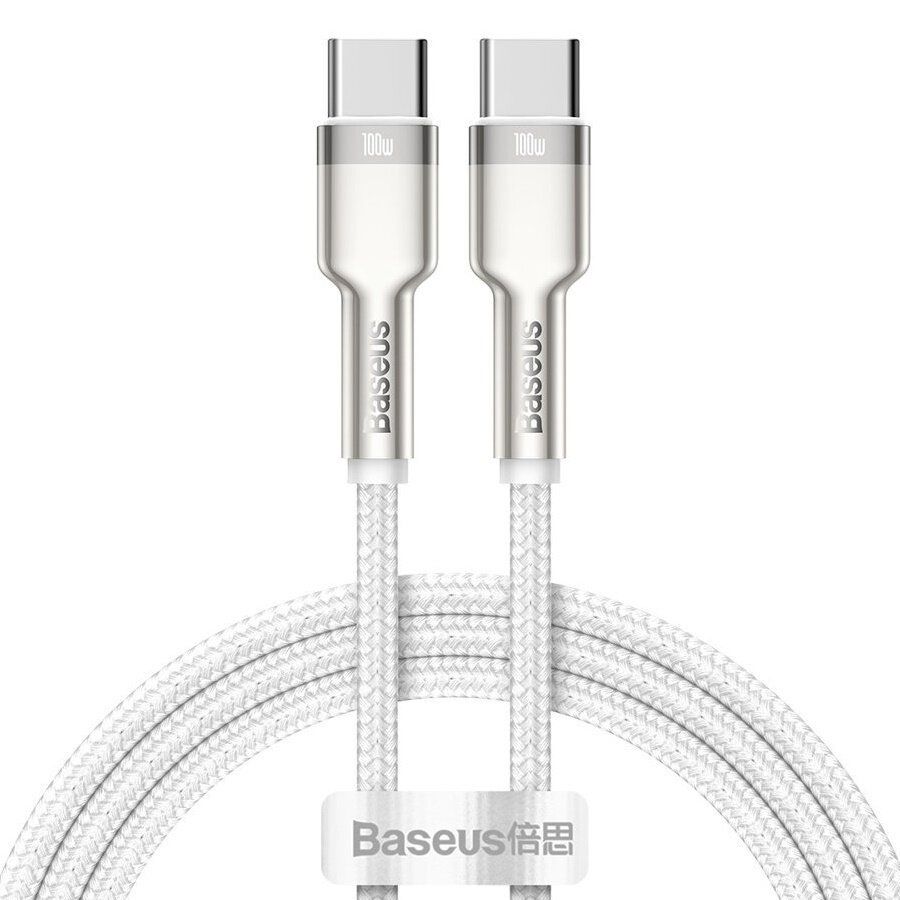 Кабель Baseus Cafule Series Type-C - Type-C 100W 1m White CATJK-C02 кабель для быстрой зарядки urvns 3 а 60 вт usb c на usb c 1 5 м пружинный кабель для передачи данных тип c зарядное устройство для samsung xiaomi huawei