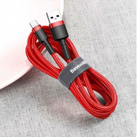 Кабель Baseus Cafule Cable USB - Type-C 2A 3m Red CATKLF-U09 - фото 9