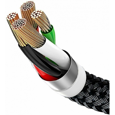 Кабель Baseus Three Primary Colors 3-in-1 Cable USB - Lightning / MicroUSB / Type-C 3.5A 30cm Black CAMLT-ASY01 - фото 3