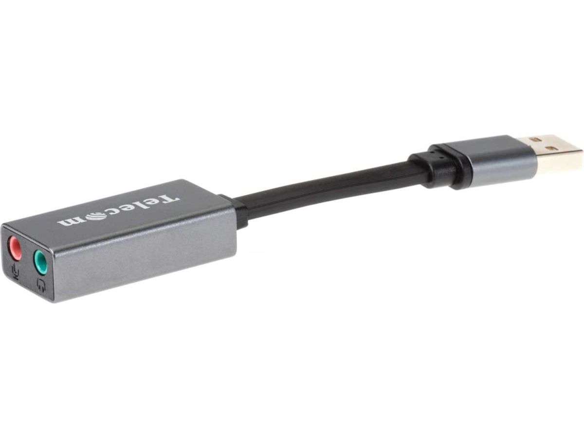 Кабель Telecom USB 2.0 - Audio 10cm Grey TA313U звуковая карта telecom usb 2 0 audio 10cm grey ta313u