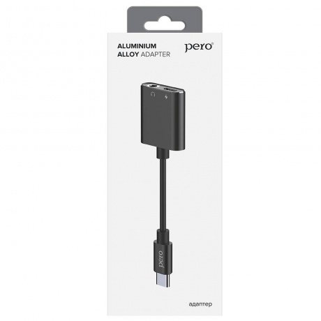 Кабель Pero AD10 USB Type-C - USB Type-C/Mini Jack 3.5mm Black PRAD10BK - фото 3