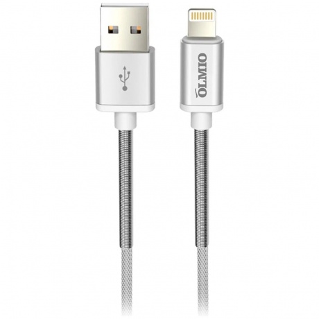 Кабель Olmio HD, USB 2.0 - lightning, 1.2м, 2.1A, белый - фото 1