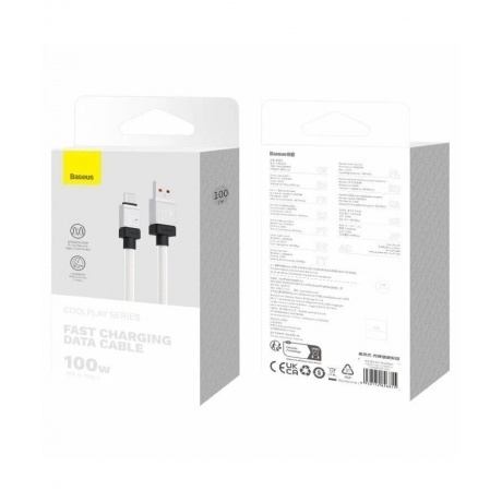 Кабель Baseus CoolPlay 100W 1m White (CAKW000602) - фото 4