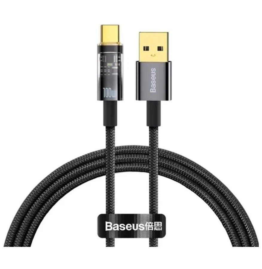 Кабель Baseus Explorer 2m Black (CATS000301) 5a 100w type c 10gbps gen2 usb 3 1 to usb c type c extension data quick charging cable extender cord for macbook laptop phone