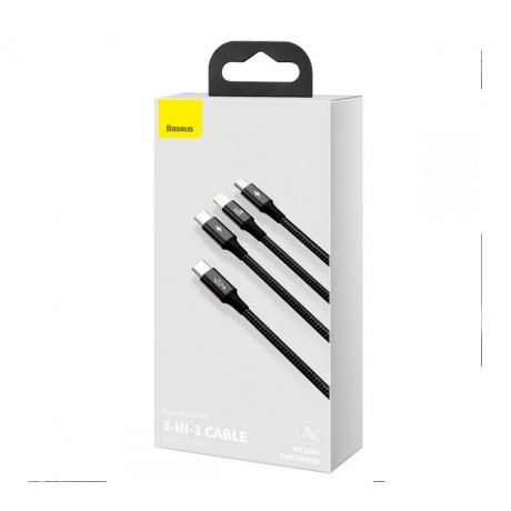Кабель Baseus Rapid 1.5m Black (CAMLT-SC01) - фото 5