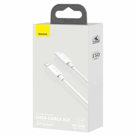 Кабель Baseus Simple Wisdom White (TZCATLZJ-02) - фото 5