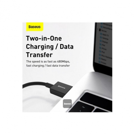 Кабель Baseus USB To iP 2m Black (CALYS-C01) - фото 4