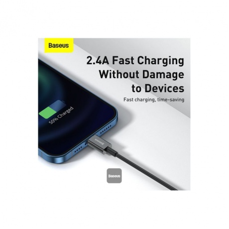 Кабель Baseus USB To iP 2m Black (CALYS-C01) - фото 5