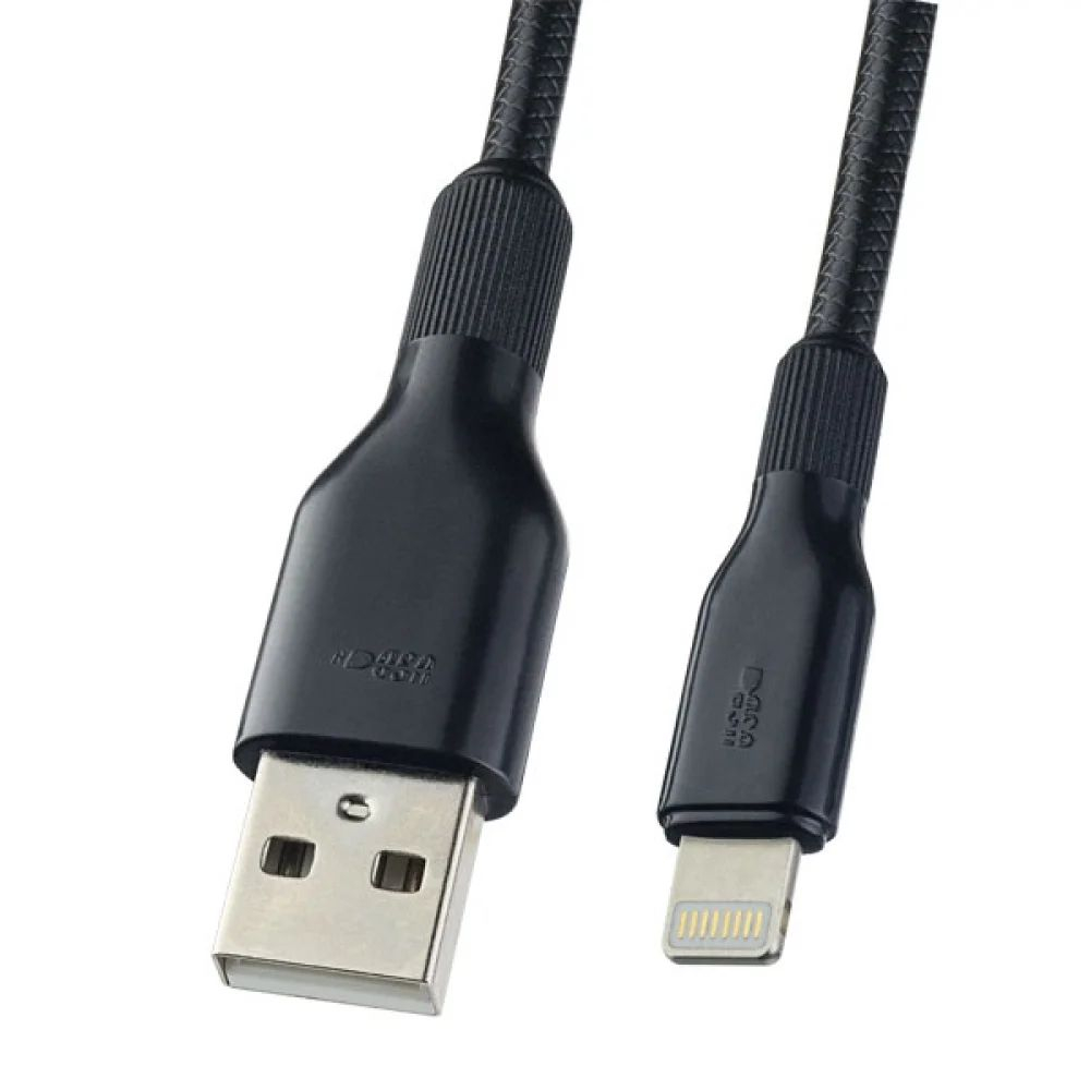 Кабель Perfeo I4318 USB 2.0 А вилка - Lightning 1 м black, цвет черный - фото 1