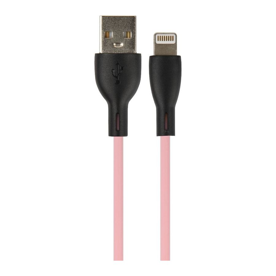 Кабель Perfeo I4336 USB А вилка - Lightning 1 м 2.4A pink, цвет розовый