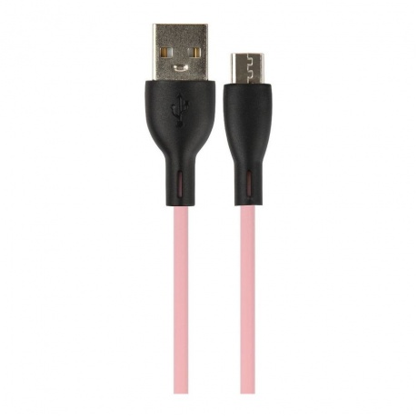 Кабель Perfeo U4025 USB A вилка - Micro USB вилка 1 м 2.4A pink - фото 1