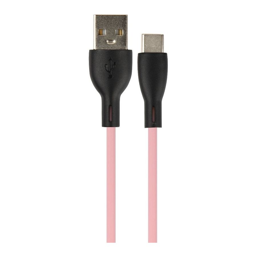 Кабель Perfeo U4715 USB А вилка - USB Type C вилка 1 м 2.4A pink, цвет розовый