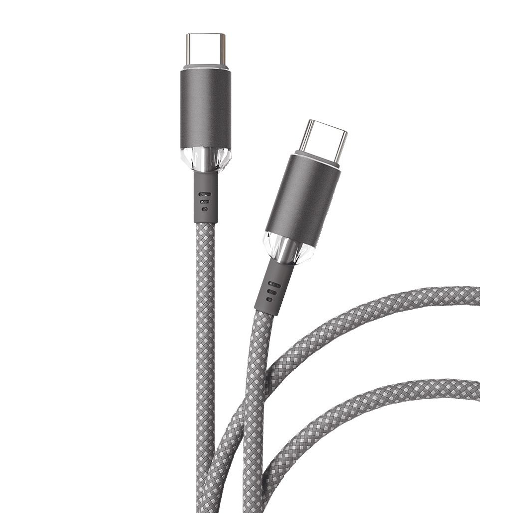 Дата-кабель VLP Diamond Cable USB C - USB C, 1.2м, серый