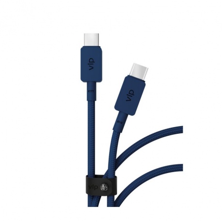 Дата-кабель VLP Nylon Cable USB C - USB C, 100W, 1.2м, темно-синий - фото 3