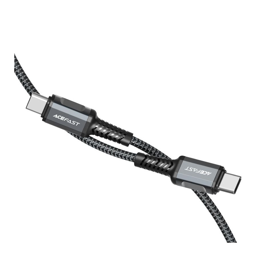 Кабель ACEFAST C1-03 USB-C to USB-C черный 25 см короткий нейлоновый зарядный дата кабель micro usb type c кабели для ios android phone 2 4a быстрая зарядка внешний аккумулятор телефонный шнур провод