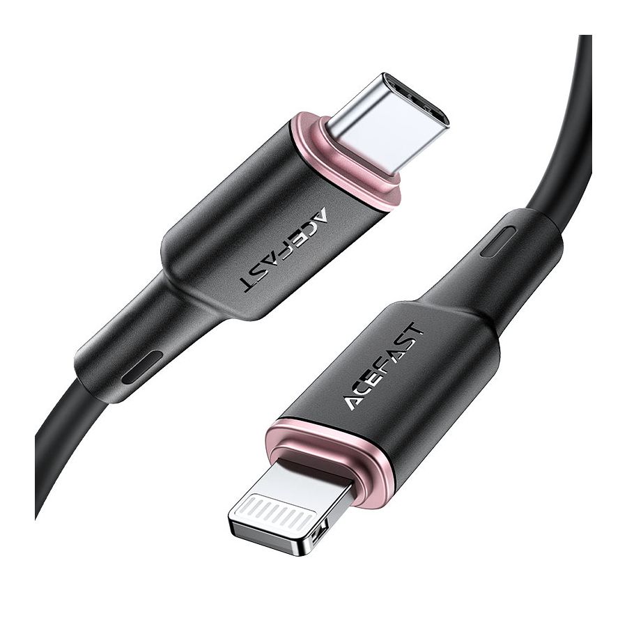 Кабель ACEFAST C2-01 USB-C to Lightning zinc alloy черный цена и фото