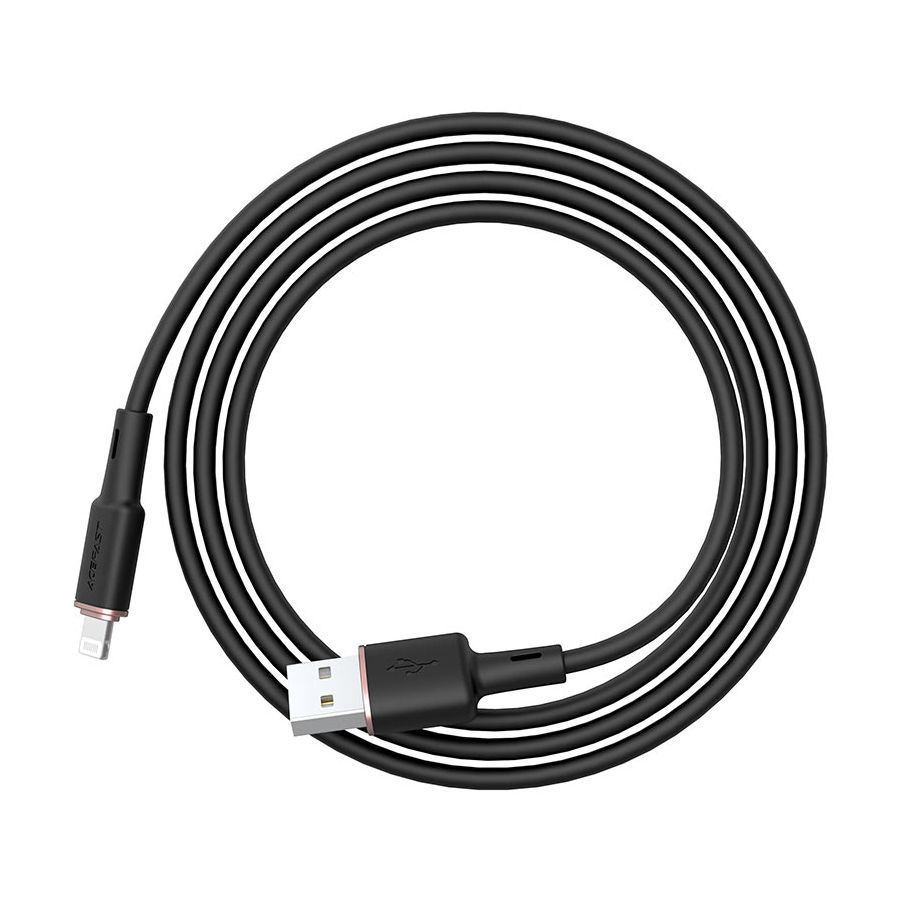 Кабель ACEFAST C2-02 USB-A to Lightning zinc alloy черный кабель usb acefast c2 02 для lightning 2 4а длина 1 2м черный