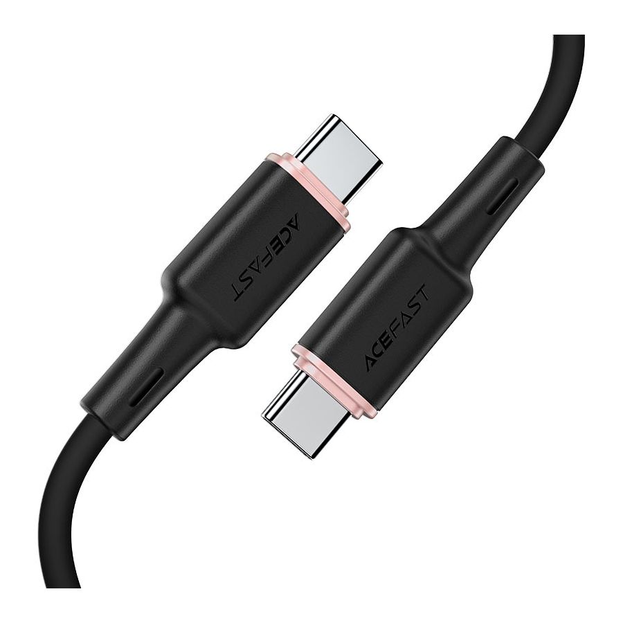 Кабель ACEFAST C2-03 USB-C to USB-C zinc alloy черный кабель для быстрой зарядки urvns 3 а 60 вт usb c на usb c 1 5 м пружинный кабель для передачи данных тип c зарядное устройство для samsung xiaomi huawei