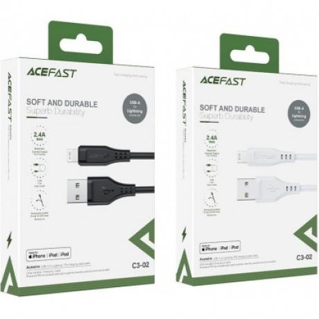 Кабель ACEFAST C3-02 USB-A to Lightning TPE черный - фото 5