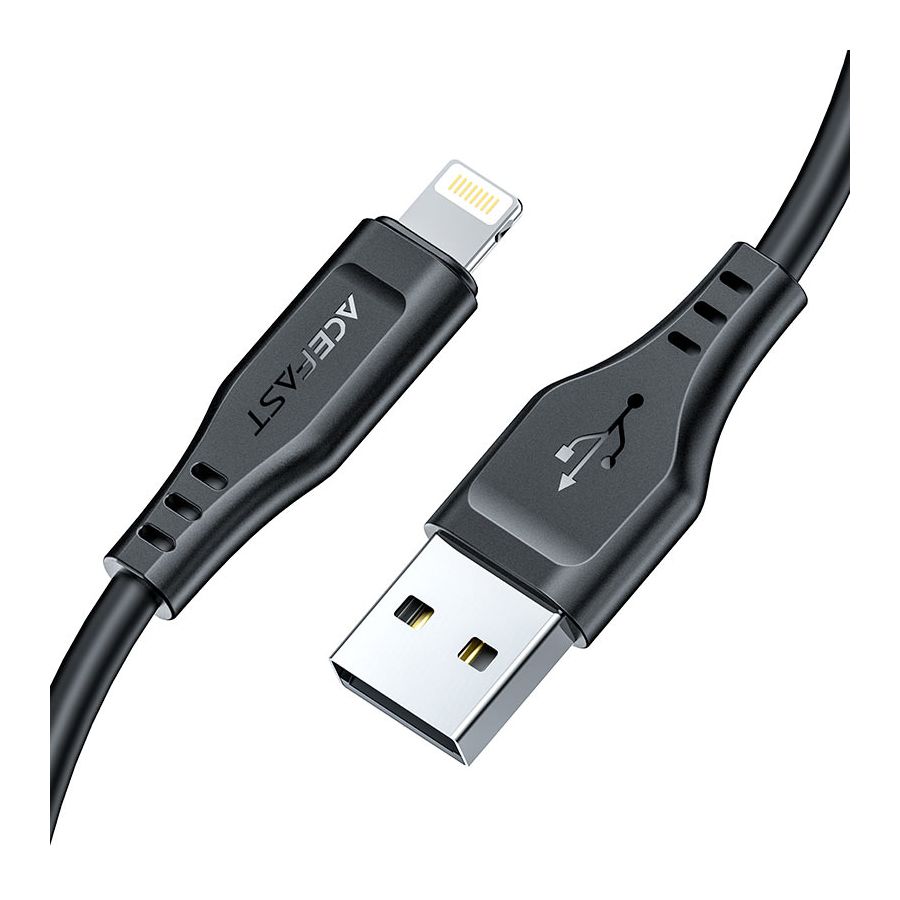 Кабель ACEFAST C3-02 USB-A to Lightning TPE черный usb зарядный порт платы для samsung galaxy tab a 10 1 2019 φ t510 t515 tablet pc зарядный гибкий кабель запасные части