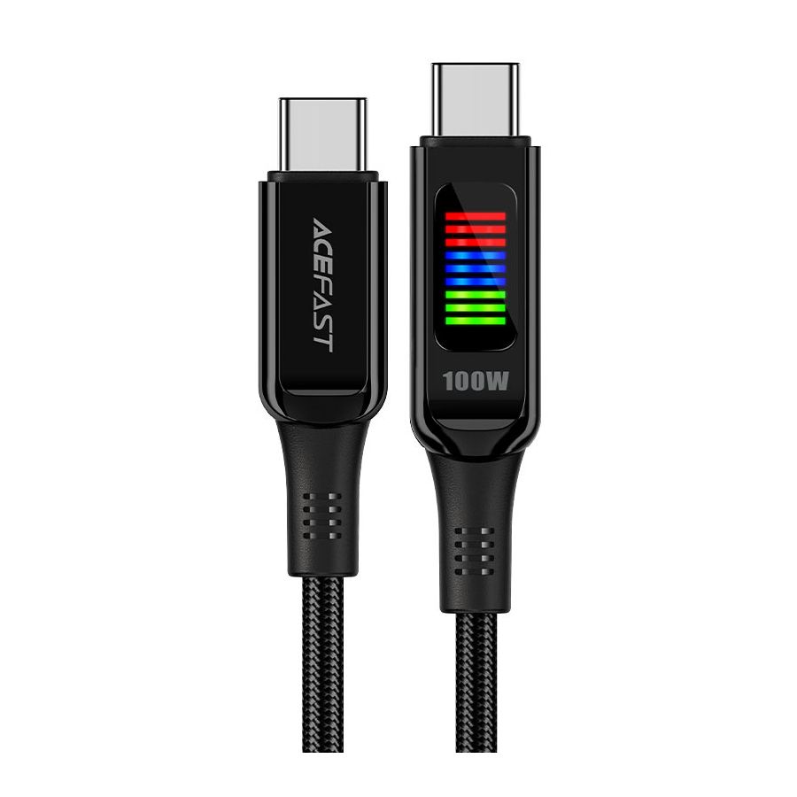 Кабель ACEFAST C7-03 USB-C to USB-C zinc alloy charging черный usb кабель типа c для 1 метра samsung s10 s9 xiaomi mi 9 кабель для быстрой зарядки и передачи данных телефона кабель типа c шнур для huawei