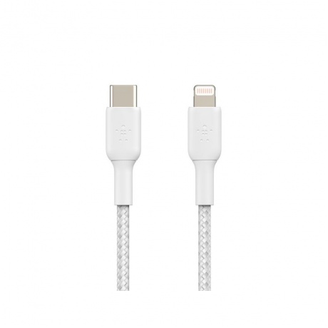 Кабель Belkin BoostCharge USB-C Braided Cable with Lightning Connector белый - фото 2