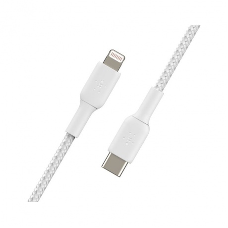 Кабель Belkin BoostCharge USB-C Braided Cable with Lightning Connector белый - фото 4