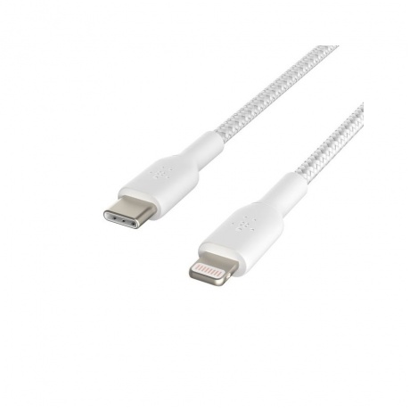 Кабель Belkin BoostCharge USB-C Braided Cable with Lightning Connector белый - фото 5