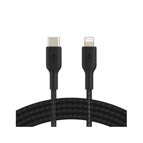Кабель Belkin BoostCharge USB-C Braided Cable with Lightning Connector черный - фото 1