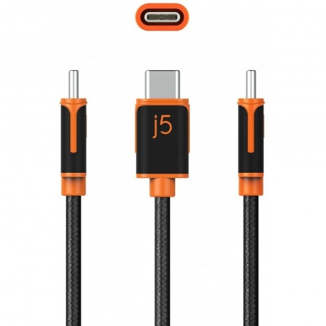 Кабель j5create USB-C на USB-C с двойной нейлоновой оплёткой. - фото 3