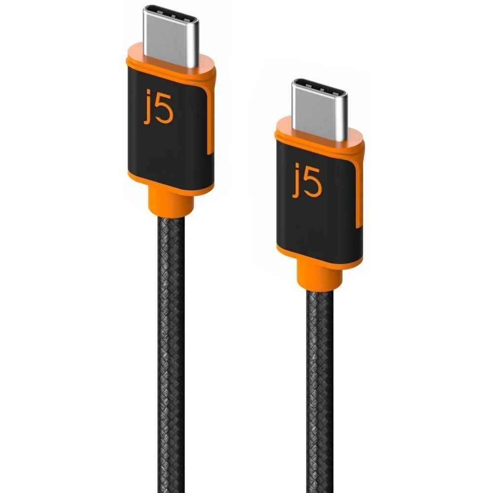 Кабель j5create USB-C на USB-C с двойной нейлоновой оплёткой. дата кабель с нейлоновой оплёткой satechi usb c 2 м фиолетовый purple