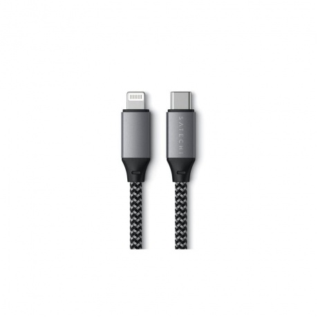 Кабель Satechi USB-C to Lightning MFI Cable. Длина кабеля: 25 см серый космос. - фото 2
