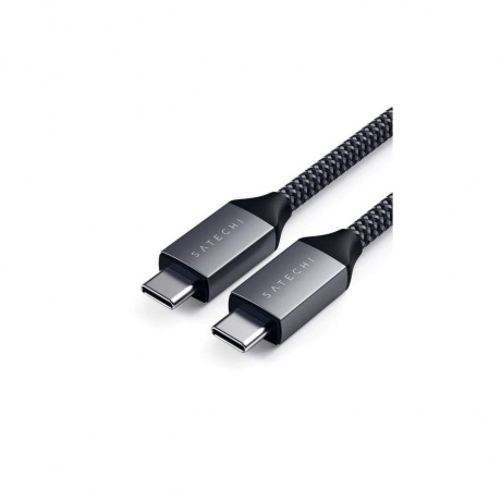 Кабель Satechi USB-C to USB-C 100W, длина 2 м. Цвет: серый космос. - фото 3