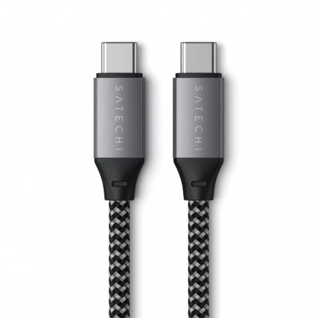 Кабель Satechi USB-C to USB-C 100W, длина 2 м. Цвет: серый космос. - фото 5