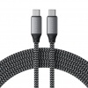 Кабель Satechi USB-C to USB-C 100W, длина 2 м. Цвет: серый космо...