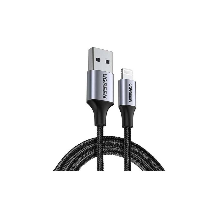 Кабель UGREEN  US199 (60156)  Lightning to USB-A 2.0 Cable черный - фото 1