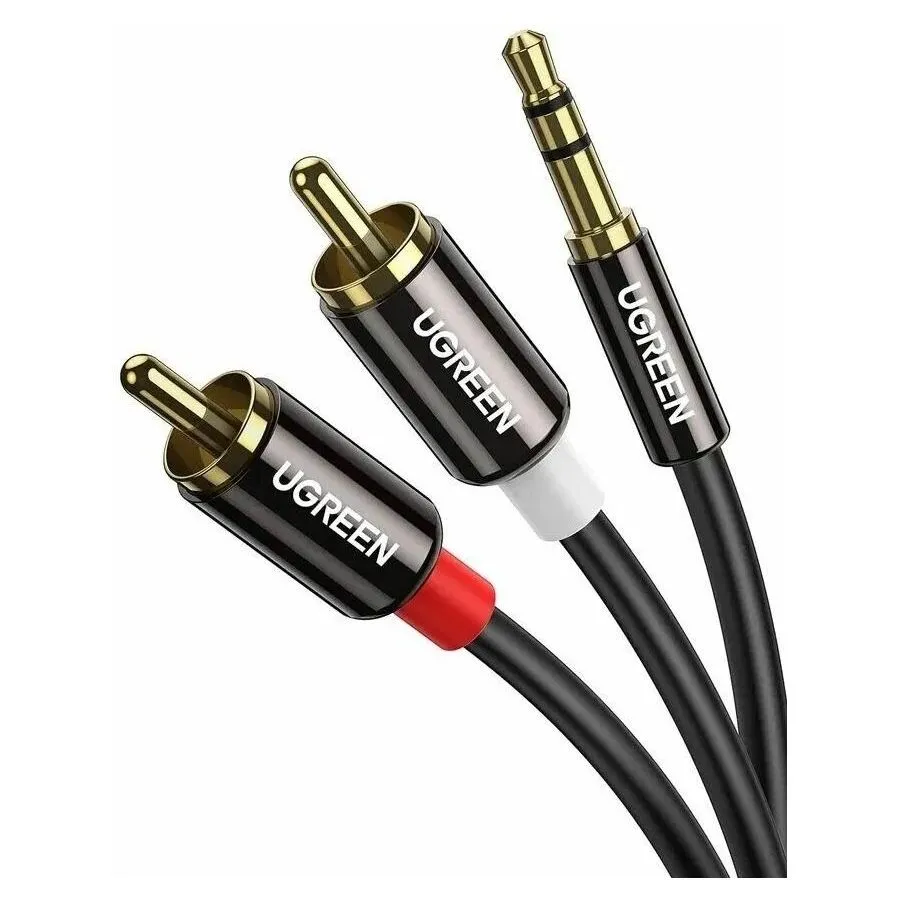 Кабель UGREEN AV116 (10584) 3.5mm Male to 2RCA Male Cable черный - фото 2