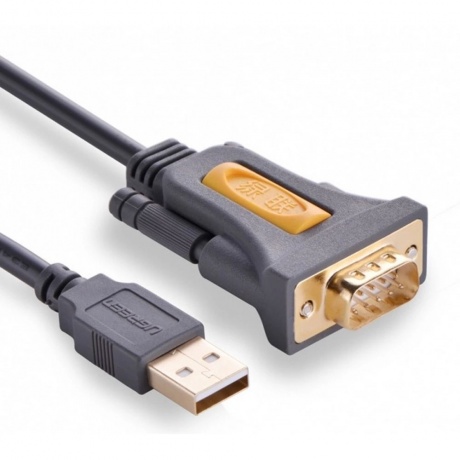 Кабель UGREEN CR104 (20210) USB 2.0 A To DB9 RS-232 Male серый - фото 1