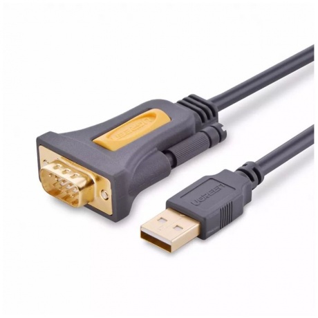 Кабель UGREEN CR104 (20210) USB 2.0 A To DB9 RS-232 Male серый - фото 2