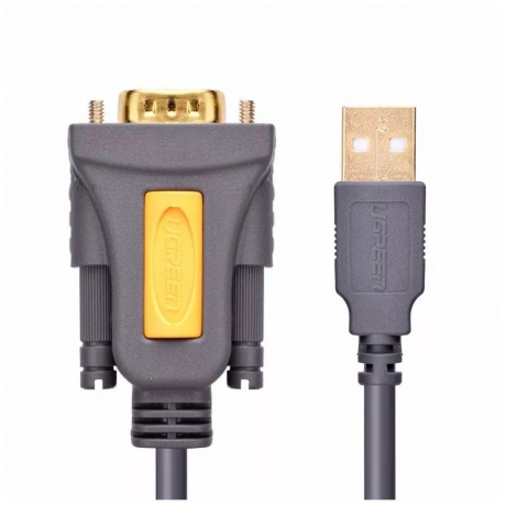 Кабель UGREEN CR104 (20210) USB 2.0 A To DB9 RS-232 Male серый - фото 4