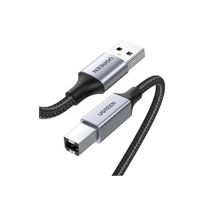 Кабель UGREEN US369 (80801) USB-A Male to USB-B 2.0 Printer Cable черный 90 degree right angled usb 2 0 a male to right angled b male printer cable for printer scanner hardisk 50cm 100cm