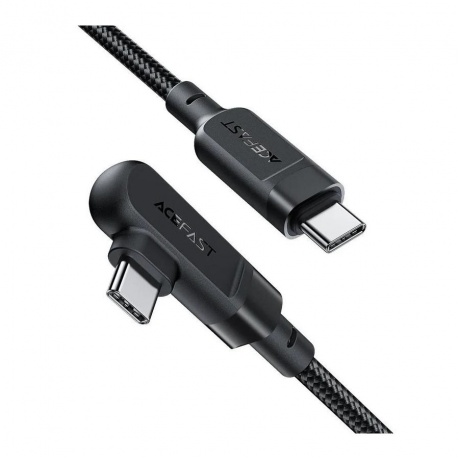Кабель угловой ACEFAST C5-03 USB-C to USB-C 100W right angled черный - фото 1