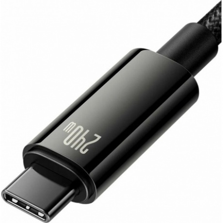 Кабель Baseus Tungsten Gold Type-C to Type-C 240W 2m Black (CAWJ040101) - фото 3