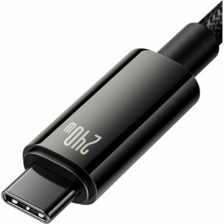 Кабель Baseus Tungsten Gold Type-C to Type-C 240W 2m Black (CAWJ040101) - фото 3
