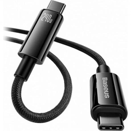 Кабель Baseus Tungsten Gold Type-C to Type-C 240W 2m Black (CAWJ040101) - фото 4