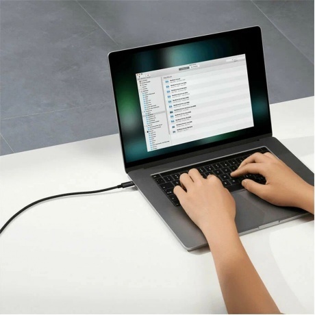 Кабель Baseus Tungsten Gold Type-C to Type-C 240W 2m Black (CAWJ040101) - фото 6